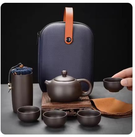 Ocarina Ceramic - Purple Clay Travel Tea Set Outdoor