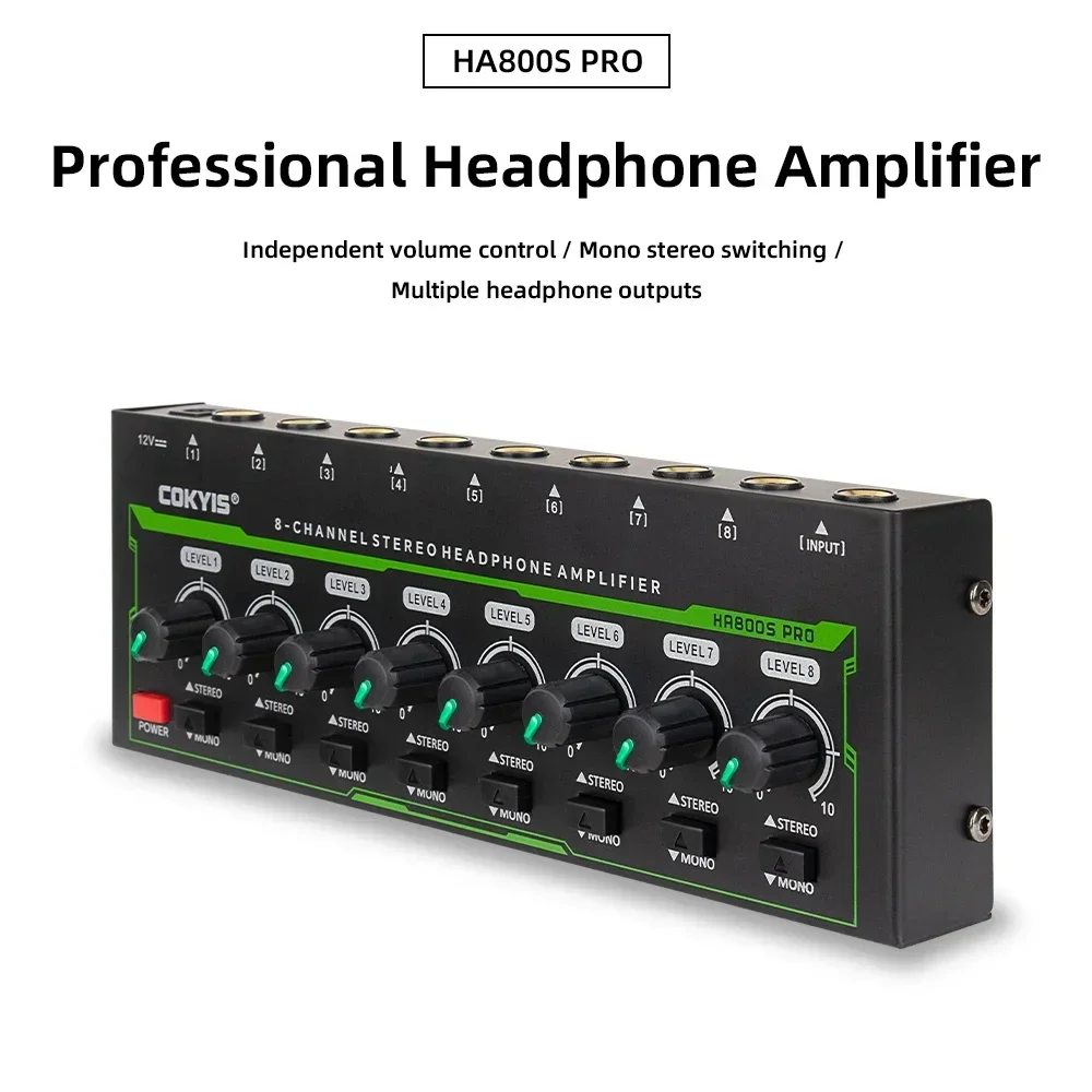 Audio Without Music - HA800 PRO 8 Channel Headphone Amplifier