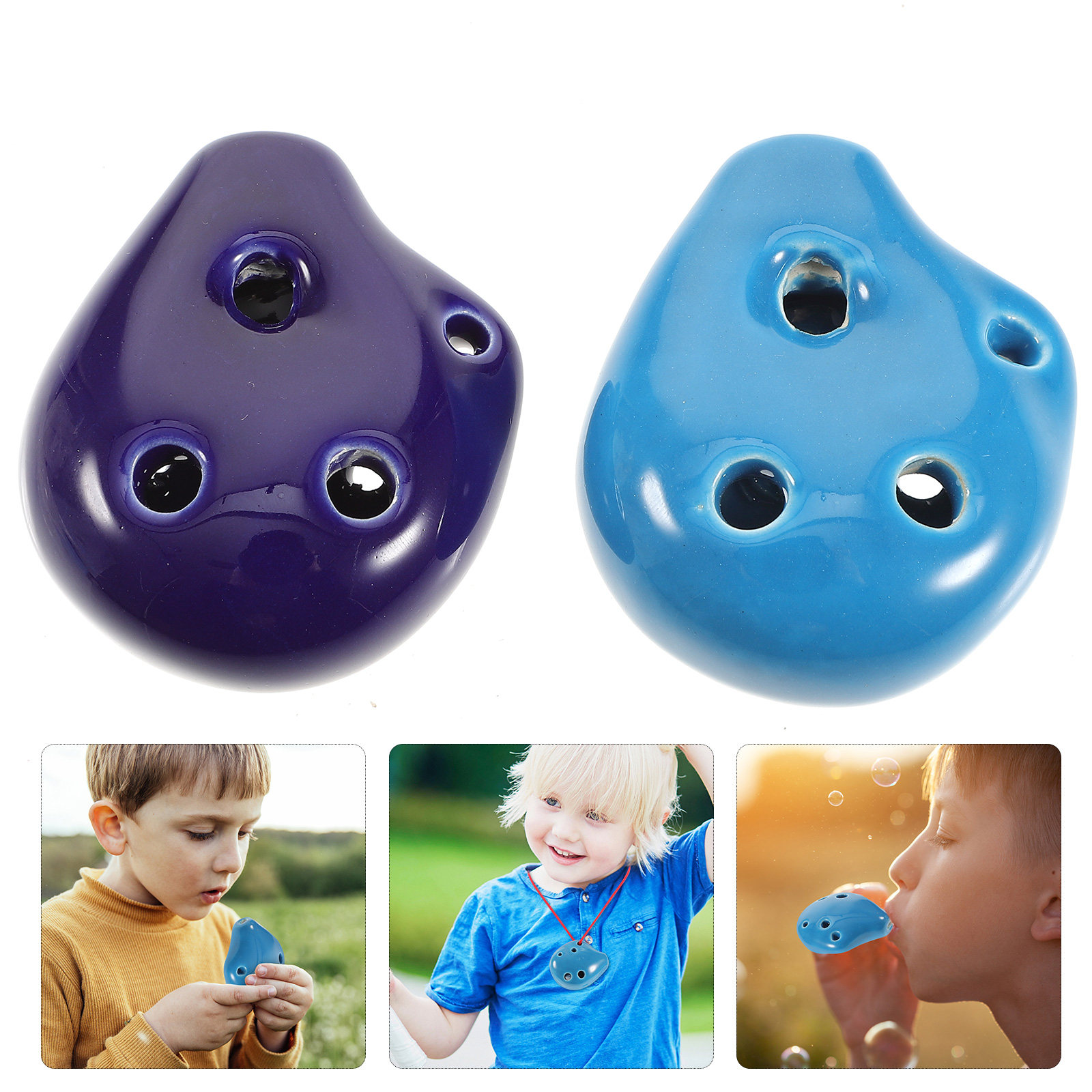 Ocarina Ceramic - 2Pcs 6 Hole Mini Ocarina Ceramic