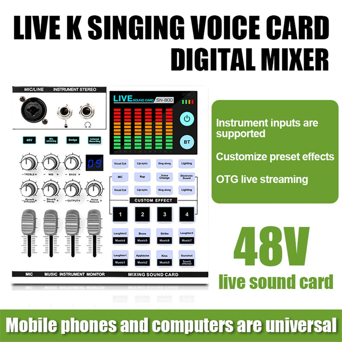 SN800 Live Sound Card Voice Ch - Audio Music Voice Changer recensione e prezzo