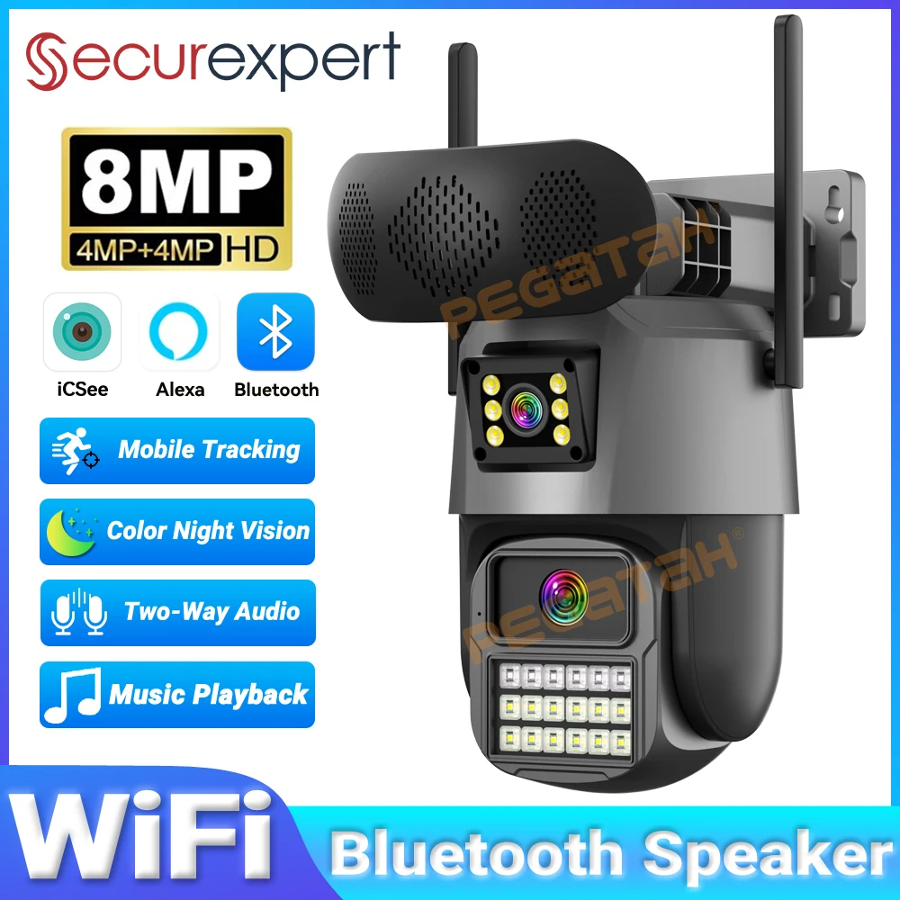 8MP Outdoor Security Camera wi - Audiovision Music Player recensione e prezzo