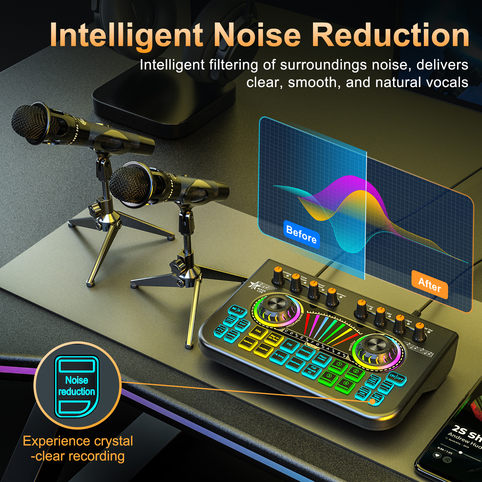 Tenlamp Sound Board for Pc/Pho - Audio Music Voice Changer recensione e prezzo