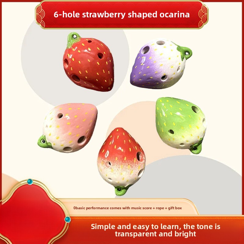 Cute Strawberry Shaped Ocarina - Ocarina Ceramic recensione e prezzo