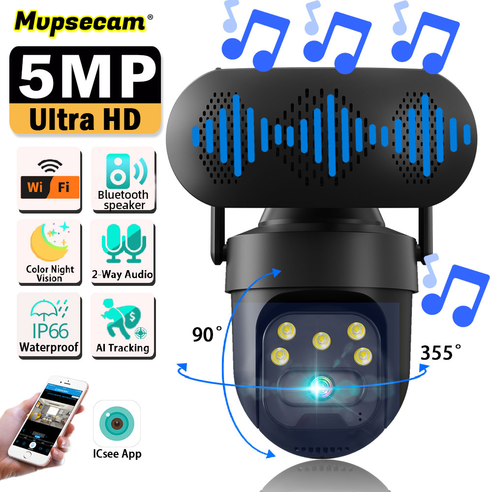 ICSEE 5MP WiFi PTZ IP Camera w - Audiovision Music Player recensione e prezzo