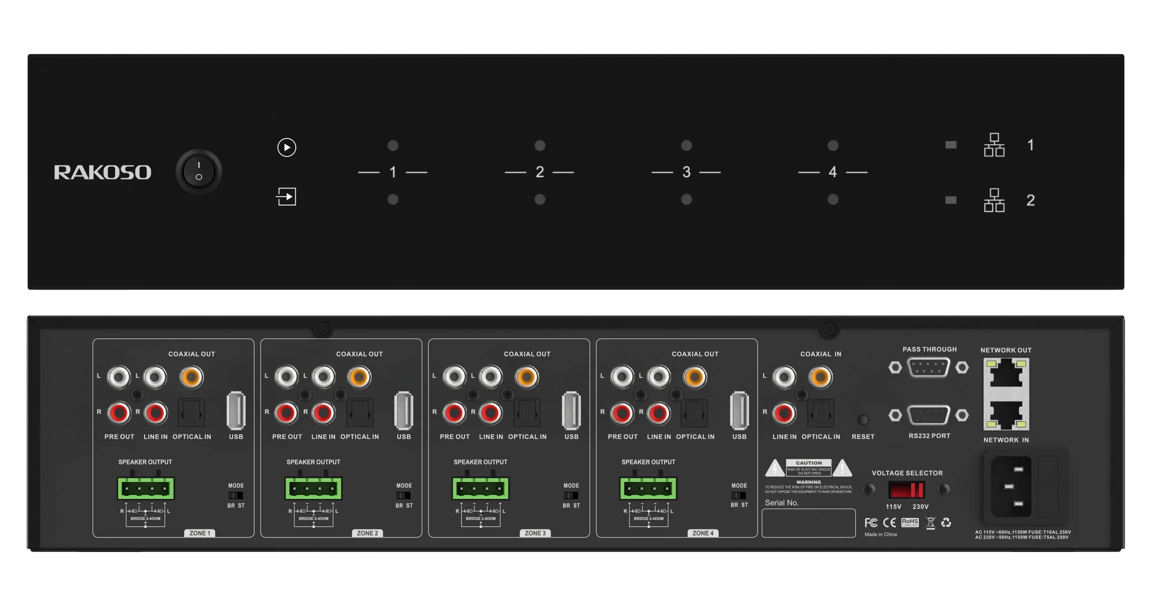 HA400 4 Zone Amplifier 4CH Dig - Audio Music Online recensione e prezzo